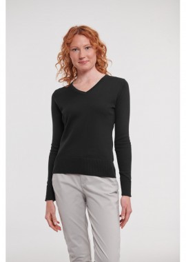 Russell - Γυναικείο Πλεκτό Πουλόβερ R-710F-0 Russell V-Neck Black