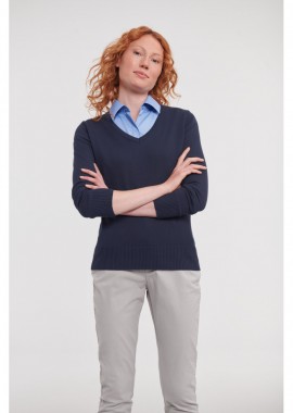 Russell - Γυναικείο Πλεκτό Πουλόβερ R-710F-0 Russell V-Neck French Navy