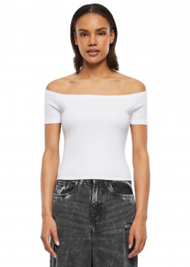 Urban Classics - Γυναικείο Organic Off Shoulder Rib T-Shirt TB6184-00220 Urban Classics White