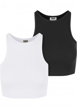 Urban Classics - Γυναικείο Cropped Rib Top 2-Pack TB6185A Urban Classics white+black