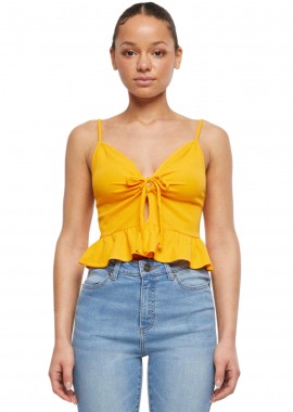 Urban Classics - Ladies Waffle Pique Ruffle Top Urban Classics TB6871-03677 magicmango