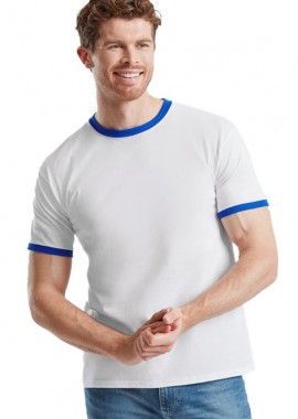 Fruit of the Loom - Ανδρικό T-Shirt Ringer 61-168-0 Fruit of the Loom White/Royal