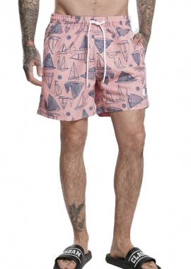 Μαγιό TB2679 Urban Classics PatternSwim Black/White Yacht Aaop