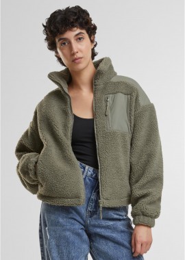 Urban Classics - Γυναικείο Μπουφάν Sherpa Mix TB6068 Urban Classics Palegreen