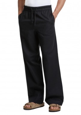 Urban Classics - Loose Cotton Linen Pants Urban Classics TB6620-00007 Black