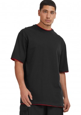 T-Shirt Contrast Tall Tee TB029A Urban Classics Black/Red Μαύρο/Κόκκινο