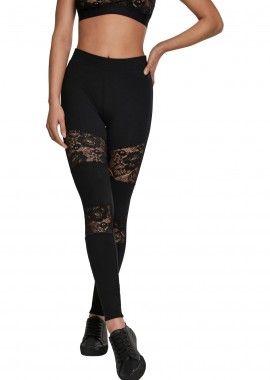 Urban Classics - Γυναικείο Κολάν TB2593 Urban Classics με Δαντέλα Black