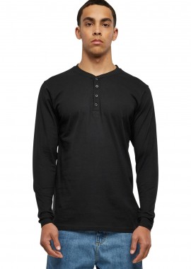 Urban Classics - Ανδρικό μακρυμάνικο T-Shirt Basic με κουμπιά Urban Classics TB276 Black