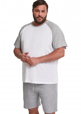 T-Shirt TB639 Urban Classics Raglan Contrast Tee White/Grey