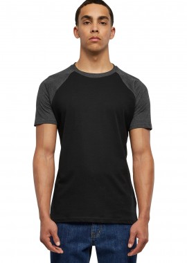 Urban Classics - T-Shirt TB639 Urban Classics Raglan Contrast Tee Black/Charcoal