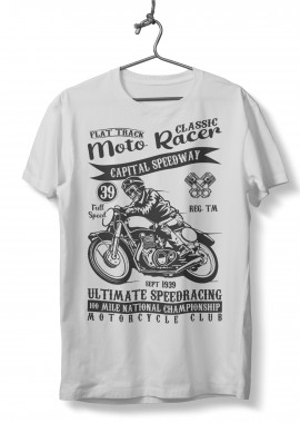 Pop Culture - T-Shirt Moto Racer Pop Culture White