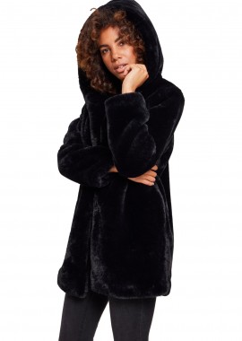 Παλτό με Κουκούλα Teddy TB2375 Urban Classics Black