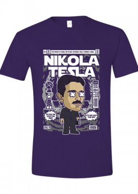 T-Shirt Nikola Tesla Pop Culture Purple