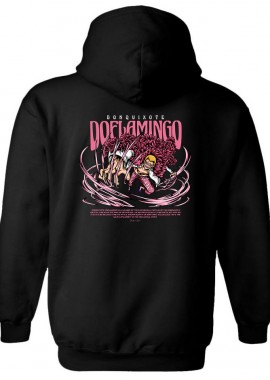 Hoodie One Piece Flamingo Pop Culture Black