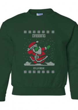 Pop Culture - Παιδικό Χριστουγεννιάτικο Ugly Sweater dabbing Pop Culture Forest Green