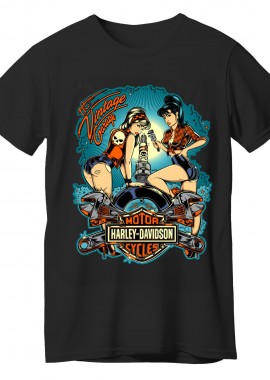 Pop Culture - T-Shirt Harley Davinson Pop Culture Black