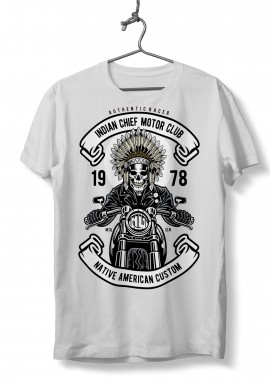 Pop Culture - T-Shirt Indian Chief Biker Pop Culture White