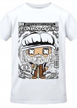 Pop Culture - T-Shirt Leonardo Da Vinci Pop Culture White