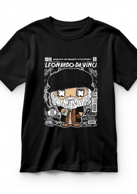 Pop Culture - Παιδικό T-shirt Leonardo Da Vinci Pop Culture Black