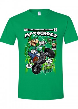 Pop Culture - T-Shirt Luigi Motocross Pop Culture Irish Green