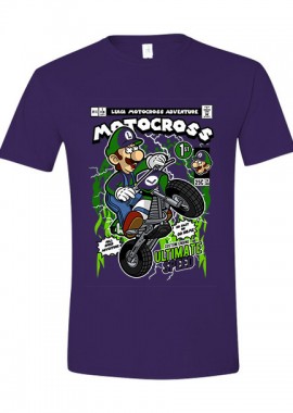 Pop Culture - T-Shirt Luigi Motocross Pop Culture Purple