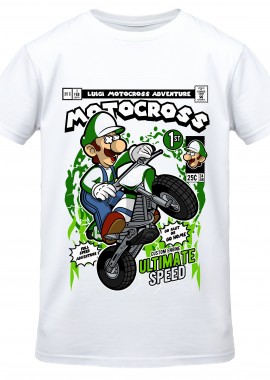 Pop Culture - T-Shirt Luigi Motocross Pop Culture White