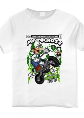 Pop Culture - Παιδικό T-shirt Luigi Motocross Pop Culture White