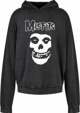 Oversized Premium Hoodie Misfits Skull Rock Avenue Black