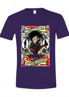 Pop Culture - T-Shirt Robert Smith The Cure Pop Culture Purple