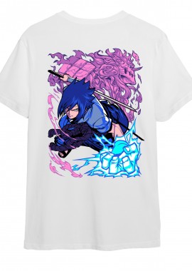 T-Shirt Sasuke Uchiha Naruto Pop Culture White