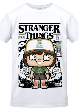 T-Shirt Stranger Things Dustin Pop Culture White