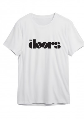 T-Shirt The Doors Band Logo Name Rock Avenue White