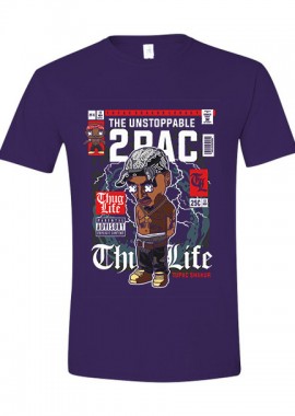 Pop Culture - T-Shirt Tupac Pop Culture Purple