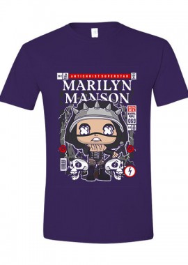 Pop Culture - T-Shirt Marilyn Manson Pop Culture Purple