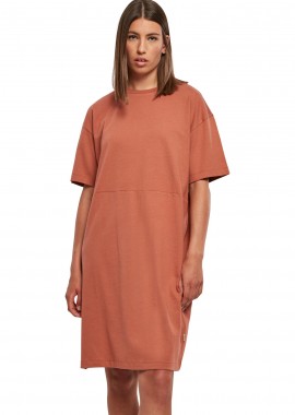 Urban Classics - Ladies Organic Oversized Slit Tee Dress Urban Classics TB4091-04420 terracotta