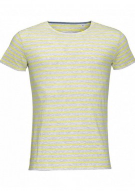 SOLS - Ανδρικό Ριγέ T-shirt 01398 Sol's Miles Men Ash/Lemon