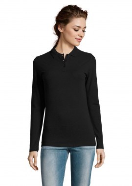 SOLS - Γυναικείο Μακρυμάνικο Πόλο Πικέ 02083 Sol's Perfect LSL Women Black