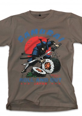 Pop Culture - T-Shirt Samurai Sushi Pop Culture Military Green