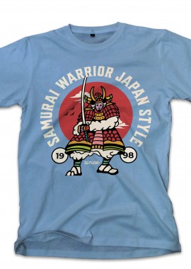 Pop Culture - T-Shirt Samurai Warrior Japan Pop Culture Carolina Blue