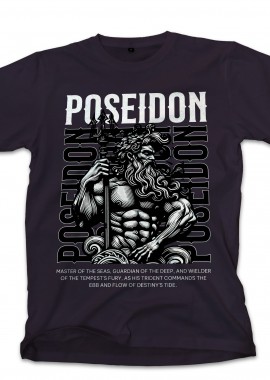 T-Shirt Poseidon T-Shirt Design Template Pop Culture Black