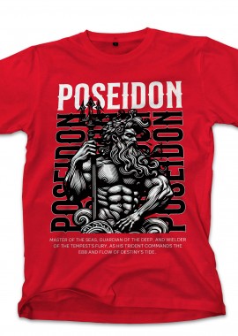 Pop Culture - T-Shirt Poseidon T-Shirt Design Template Pop Culture Red
