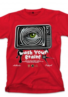 Pop Culture - T-Shirt Wash Your Brain Pop Culture Red