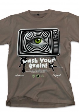 Pop Culture - T-Shirt Wash Your Brain Pop Culture Military Green