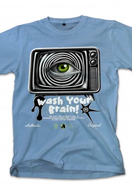 Pop Culture - T-Shirt Wash Your Brain Pop Culture Carolina Blue