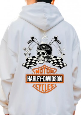 Hoodie Motor Cycles Hd Pop Culture White