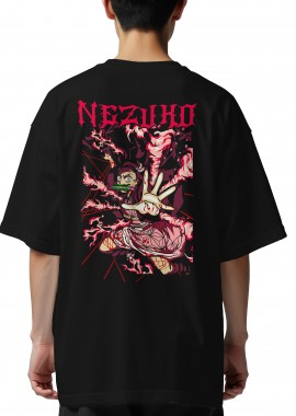 Pop Culture - Oversized T-Shirt Nezuko Kamado Slayer Anime Pop Culture Black