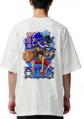Pop Culture - Oversized T-Shirt One Piece 2d D Pop Culture White