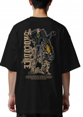Pop Culture - Oversized T-Shirt One Piece Crocodile Pop Culture Black