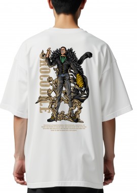 Oversized T-Shirt One Piece Crocodile Pop Culture White