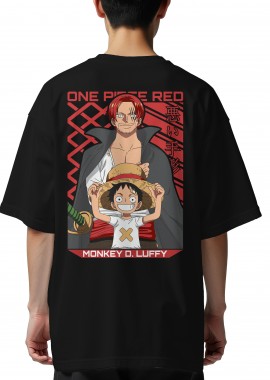 Oversized T-Shirt One Piece Luffy Pop Culture Black